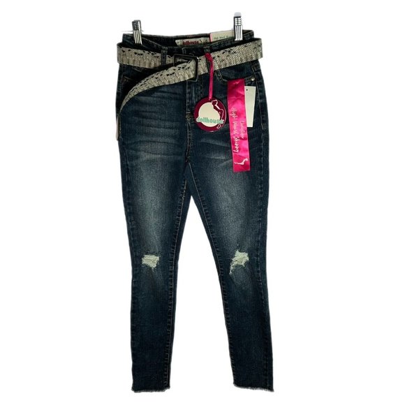 Dollhouse Jeans Juniors Size 24/0 Christina High Waist Skinny Distressed - Picture 1 of 13